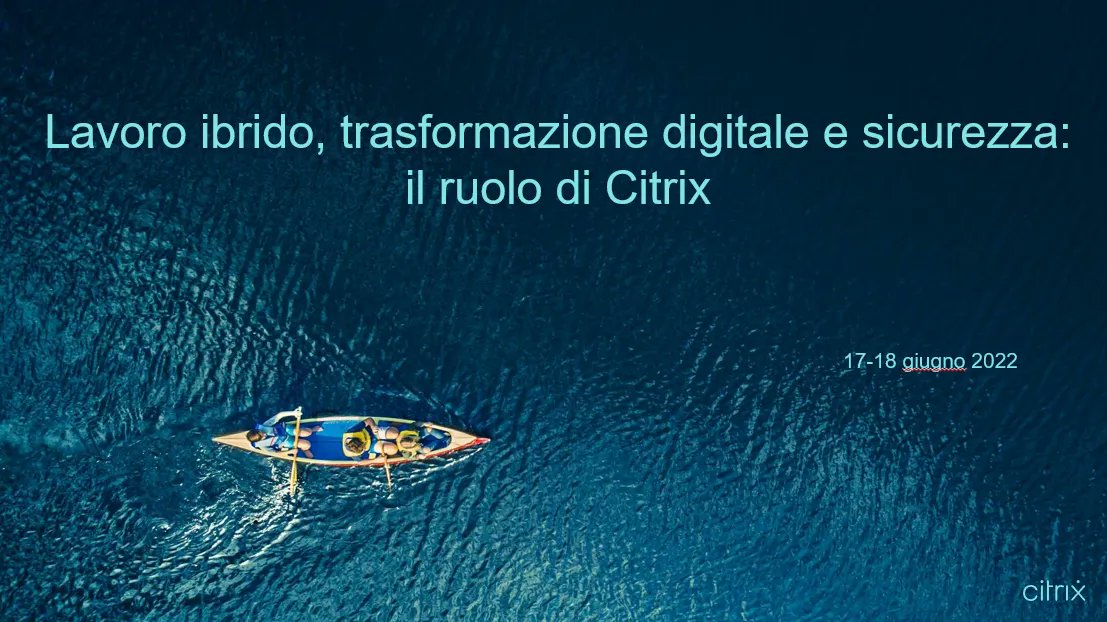 Siamo lieti di partecipare al primo evento nazionale di @CIOClubIT . Parleremo della  diffusione del #lavoroibrido, di modernizzazione dell’IT, di #DigitalTransformation , di #sicurezza e di centralità delle persone! #lavoriamosmart <a href="/citrix/">Citrix</a>