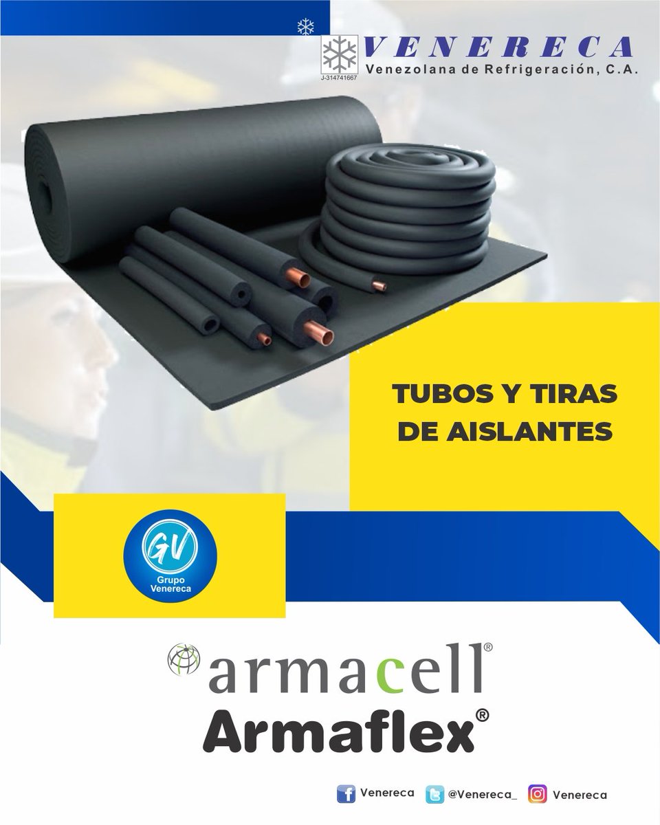 Venereca_'s tweet photo. Somos calidad, garantía y confiabilidad. 
¿Sabías que es el aislamiento térmico Armacel? Sirve para el control de la condensación y mayor eficiencia energética en la tubería de cobre.
✅ Facil aplicación para ahorro de tiempo y dinero.
#armaflex #armacell #venereca https://t.co/QG30kqus0b
