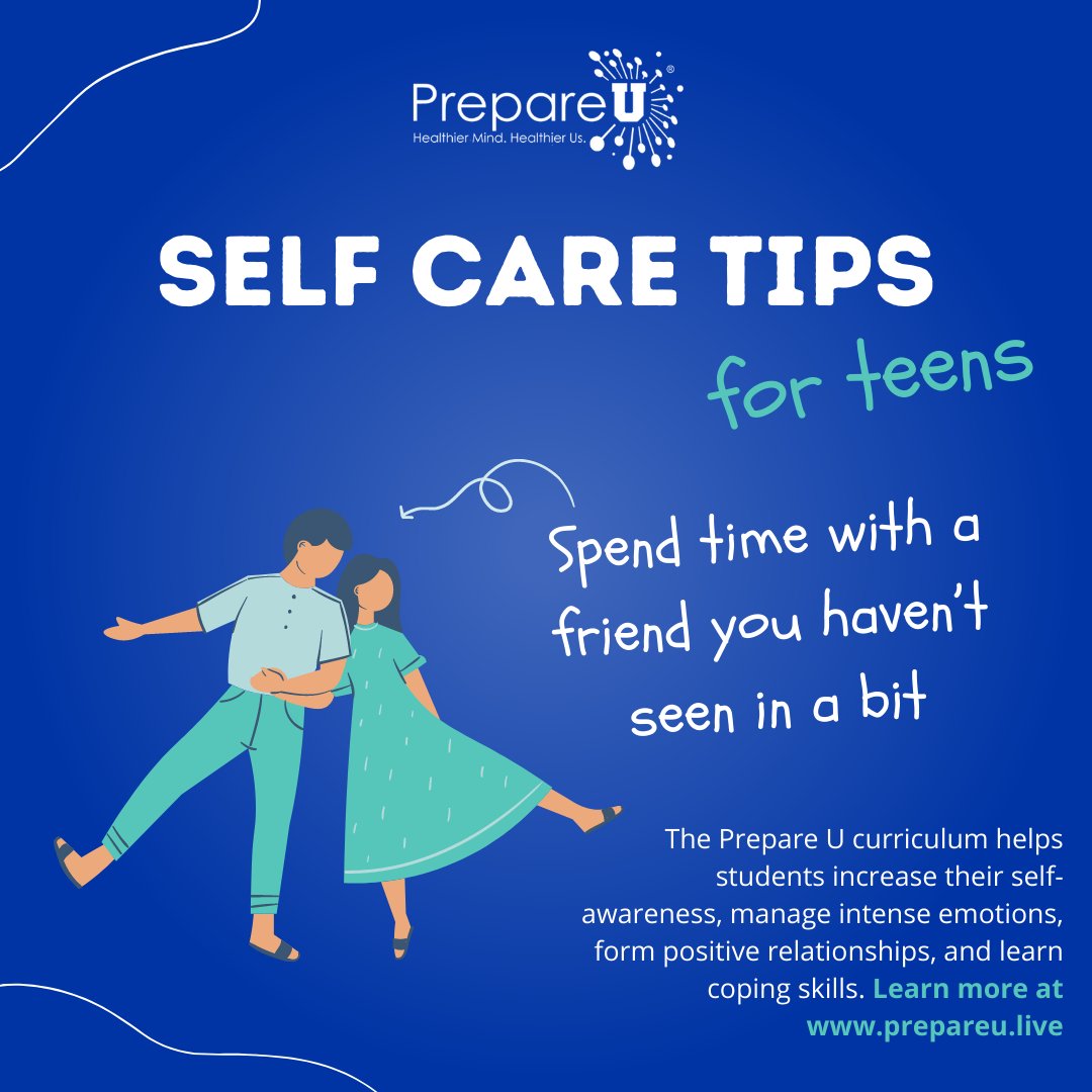 PrepareU2's tweet photo. Make the time to catch up with a friend and reminisce about good times. 

#mentalhealthawareness #teenmentalhealth #socialemotionallearning #socialemotionalskills https://t.co/N4jgs8YSxj