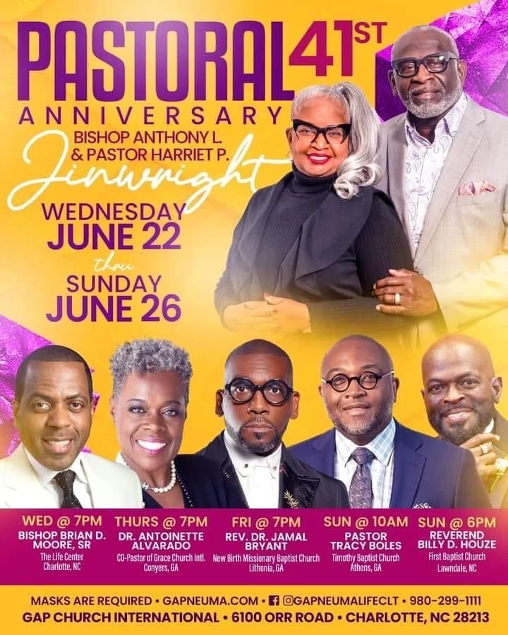 sonofthbishop's tweet photo. GAP Church International honors Bishop Jinwright and Pastor Harriet for 41 Years of Kingdom Service! #clt #HolyGhost https://t.co/fn0sOhjNGb