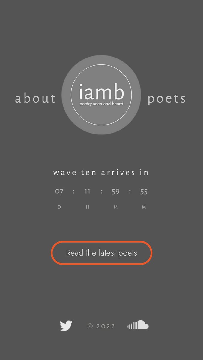 iamb_uk's tweet photo. Little over a week left til wave ten of @iambapoet drops ...
#iamb #waveten #poetry https://t.co/RVIh30tbAm