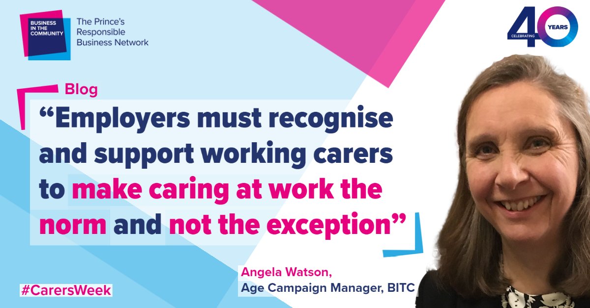BITC's tweet photo. This #CarersWeek, our #Age Campaign Manager Angela Watson considers the current issues for working carers + advises on how employers can make caring at work the norm, NOT the exception. Read Angela's blog: https://t.co/2MlG5Pb4vH #Age #Equality https://t.co/UwDEcPgorM