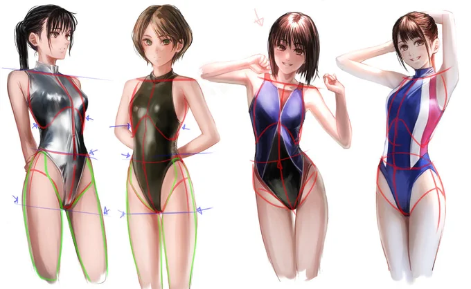 水着腰練その3 #シルバー  