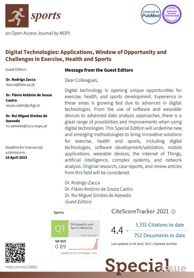 RodrigoZacca's tweet photo. #digitaltechnology
#software
#mobileapplication
#wearable
#internetofthings
#artificialintelligence
#networkanalysis
#exercise
#health
#sports
@Sports_MDPI
 
#CiteScoreTracker 2021: 4.4 
Deadline for submissions: 10 April 2023 
https://t.co/tTHcFwUOqs https://t.co/U1KINgQ95G