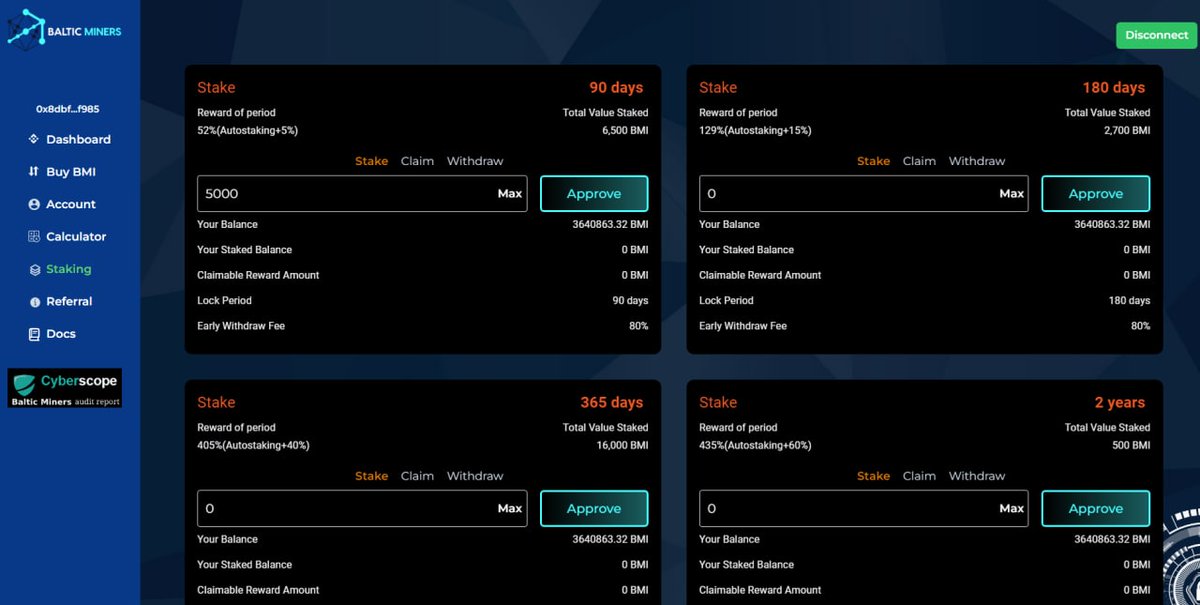 🚀 Today our fantastic #DeFi #staking platform of $ BMI Baltic Miners #token was launched with APYs reaching 435%. 😎 In just two hours our holders staking over 25,000 BMI, which means GREAT CONFIDENCE IN OUR CRYPTO-CURRENCY ✅

👉 TAKE THE OPPORTUNITY! balticminers.finance/stakes