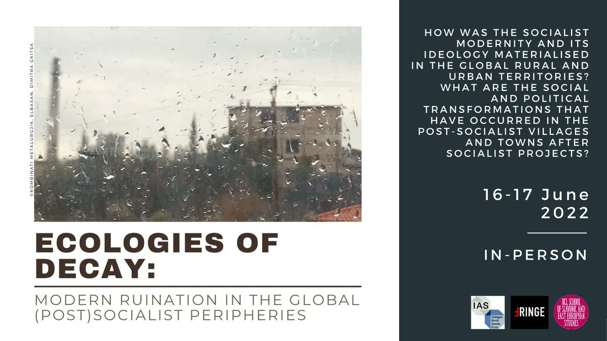 UCLSSEES's tweet photo. How was the socialist modernity and its ideology materialised in the global rural and urban territories? Please join us for this in-person conference to hear more about modern ruination in the global (post)socialist peripheries.

📆 16-17 June 2022

➡️ https://t.co/aOUjT4aLHT https://t.co/cNVpJeh9BD