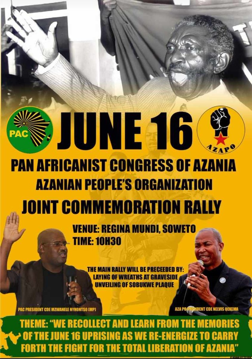 Let's all make it there

<a href="/AzapoLimpopo/">AZAPO LIMPOPO</a> <a href="/MyPAConline/">Pan Africanist Congress of Azania (PAC)</a>
<a href="/pac_president/">PAC President</a> <a href="/LetlapaMphahlel/">Letlapa Mphahlele</a>
<a href="/HHichilema/">Hakainde Hichilema</a>
<a href="/SowetanLIVE/">Hanh Thien</a>
#izwelethu