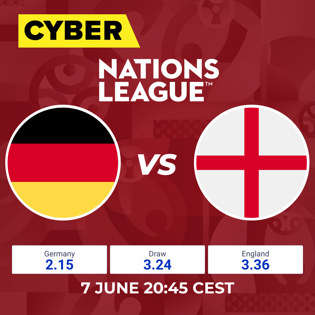 bet_cyber's tweet photo. England beat Germany at EURO 2020 last summer but Germany are unbeaten in 10 games since and look like a significant rival in Group 3. 

Who will win this #NationsLeague game?👉https://t.co/gXieJLIaln https://t.co/TcFMp7e6FU