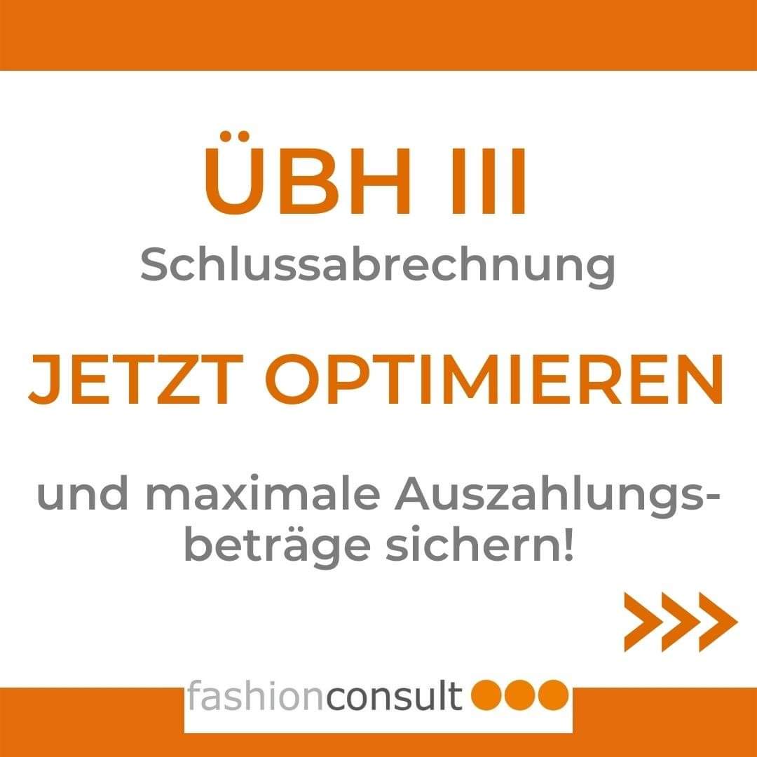 Optimieren Sie jetzt Ihre #ÜBHIII #Schlussabrechnung. Die <a href="/fashionconsult1/">Leo Faltmann</a>-ÜBH-Experten unterstützen Sie dabei:

- Auszahlungsbeträge zu maximieren
- #Rückzahlungsrisiken zu minimieren
- Zweifelsfragen mit Ihrem #Steuerberater zu klären
- #Rechtssicherheit zu bekommen

#Corona