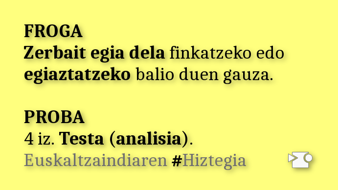 barakaldo_eus's tweet photo. Noiz erabili behar da #proba eta noiz #froga? Sinonimoak dira, ala esanahi ezberdina dute? 🤔🤔🤔
Gaurkoan, #Euskaltzaindia-ri esker, zalantza hori argituko dugu!! 🥳🥳
#OhikoZalantzak, #EuskaraAberastu, #EuskarazBizi https://t.co/W35lnCAFAJ