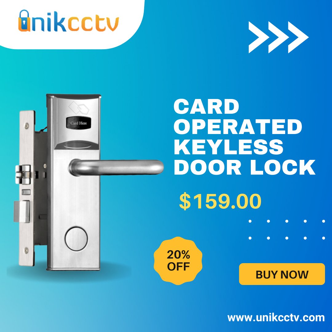unikcctv's tweet photo. The P-8011-4 is a Card Operated Keyless Door Lock designed for hospitality business operations. Made with Impact resistance High-Quality Zinc Alloy material with Stainless Steel Dead Bolt Mortise. To Know More: https://t.co/JPdLHn5vR6
#doorlock #doorlocks #doorlockset https://t.co/aJrTZCRDLN