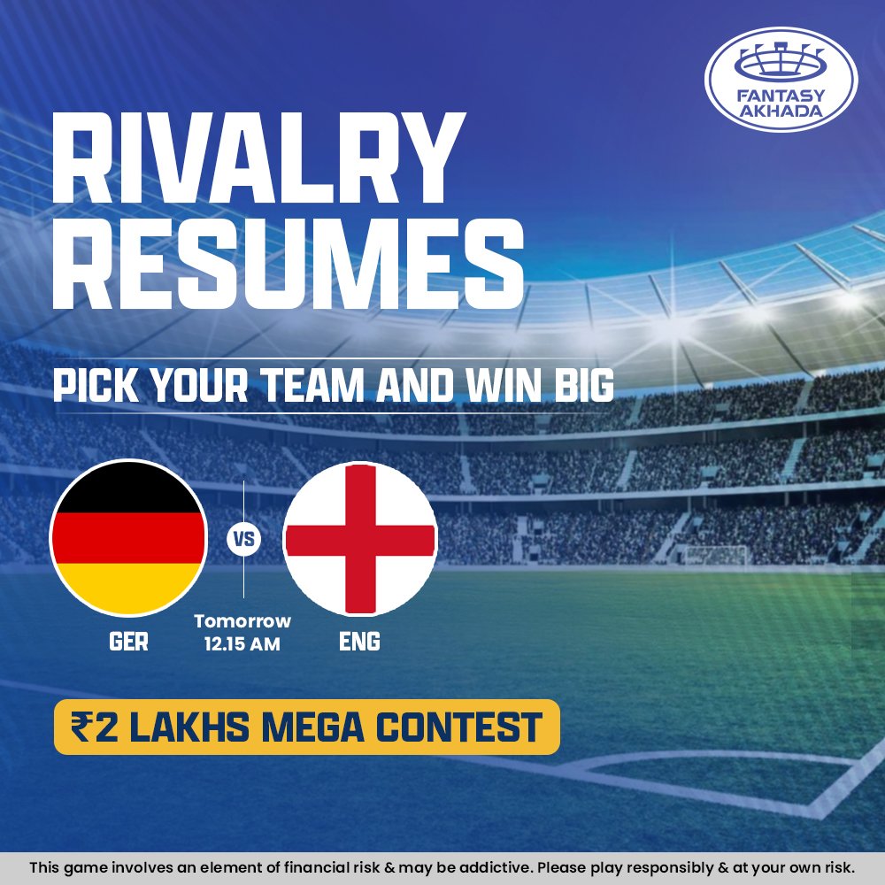 FantasyAkhada's tweet photo. ๐จโฝ MEGA CONTEST ALERT! Nations League heats up with a cracker of a game between Germany and England. Join the action and make your team on Fantasy Akhada.
๐ฐ Winnings worth โน2 lakhs for the Mega Contest. Hurry up!
#GERvENG #UEFANationsLeague #AsliAkhada #FantasyAkhada https://t.co/bUhICb1kHv