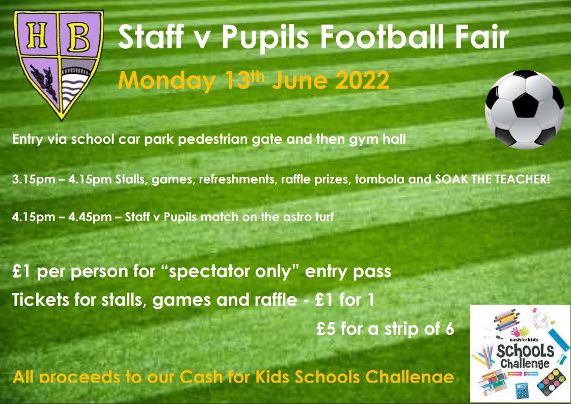 heathryburn's tweet photo. Ronaldo and Messi might not be playing but I’ve heard @louiseselrick has a mean right foot! Why not come along to our Inaugural Staff v Pupils Football Fair on Monday 13th to see! Loads of games, stalls, refreshments and the opportunity to soak a teacher 🤣 @NSCashforKids https://t.co/iFtjTHYEwL