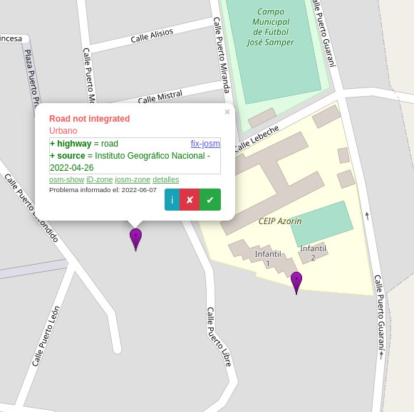 osmose (@osmose_qa) on Twitter photo New support of Network conflation in #OpenStreetMap with Osmose-QA comparing to OpenData.
Starting with missing roads and streets in Spain from <a href="/IGNSpain/">Instituto Geográfico Nacional-O.A.CNIG</a> osmose.openstreetmap.fr/es/map/#item=7… and power line in France from EDF osmose.openstreetmap.fr/fr/map/#source…
#OpenStreetMap @OpenStreetMapES <a href="/OSM_FR/">OpenStreetMap France</a> New support of Network conflation in #OpenStreetMap with Osmose-QA comparing to OpenData.
Starting with missing roads and streets in Spain from <a href="/IGNSpain/">Instituto Geográfico Nacional-O.A.CNIG</a> osmose.openstreetmap.fr/es/map/#item=7… and power line in France from EDF osmose.openstreetmap.fr/fr/map/#source…
#OpenStreetMap @OpenStreetMapES <a href="/OSM_FR/">OpenStreetMap France</a>