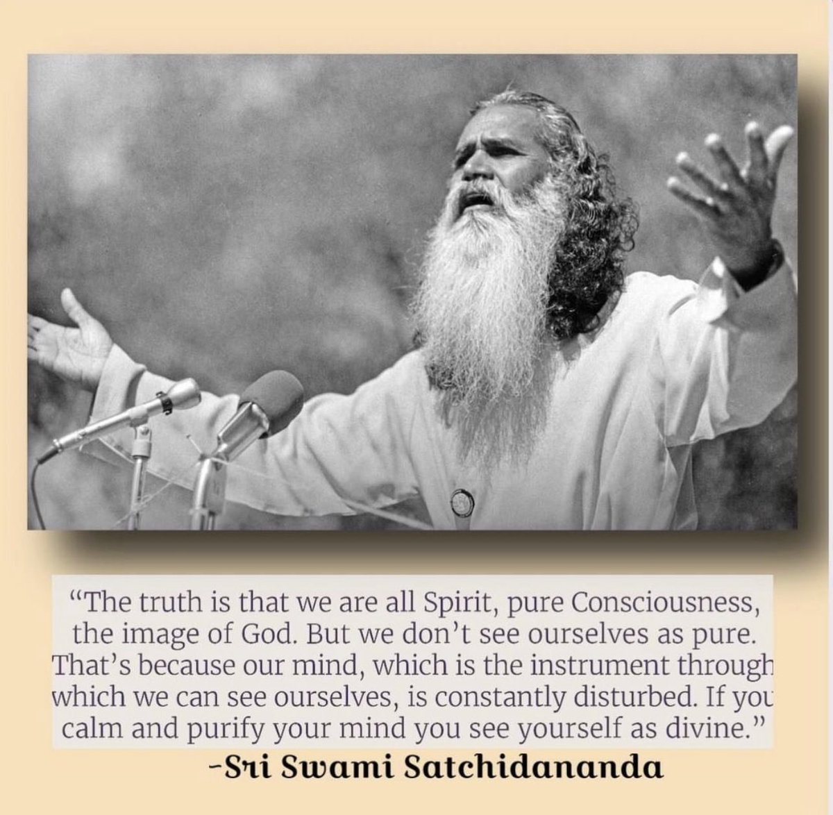 SAYVA's tweet photo. The truth is that we are all Spirit, pure Consciousness the image of God. But we don't see ourselves as pure. That's because our mind, which is the instrument through which we can see ourselves, is constantly disturbed. If you
calm and purify your mind you see yourself as divine. https://t.co/Rf7hw36Pbj