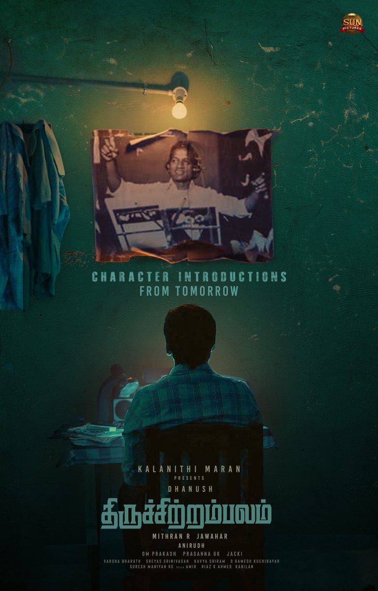 Sun Pictures (@sunpictures) on Twitter photo #Thiruchitrambalam 🙏 Character Introductions From Tomorrow
<a href="/dhanushkraja/">Dhanush</a> <a href="/anirudhofficial/">Anirudh Ravichander</a> <a href="/MithranRJawahar/">Mithran R Jawahar</a> <a href="/prakashraaj/">Prakash Raj</a> #Bharathiraja <a href="/MenenNithya/">Nithya Menen</a> <a href="/RaashiiKhanna_/">Raashii's Tribe ~ Gautham</a> <a href="/priya_Bshankar/">Priya BhavaniShankar</a> <a href="/omdop/">OM PRAKASH.ISC</a> <a href="/editor_prasanna/">Prasanna.G.K</a> <a href="/jacki_art/">Jackson</a> <a href="/theSreyas/">Sreyas</a> <a href="/kavya_sriram/">Kavya Sriram</a> <a href="/kabilanchelliah/">Sivam C Kabilan</a> #Thiruchitrambalam 🙏 Character Introductions From Tomorrow
<a href="/dhanushkraja/">Dhanush</a> <a href="/anirudhofficial/">Anirudh Ravichander</a> <a href="/MithranRJawahar/">Mithran R Jawahar</a> <a href="/prakashraaj/">Prakash Raj</a> #Bharathiraja <a href="/MenenNithya/">Nithya Menen</a> <a href="/RaashiiKhanna_/">Raashii's Tribe ~ Gautham</a> <a href="/priya_Bshankar/">Priya BhavaniShankar</a> <a href="/omdop/">OM PRAKASH.ISC</a> <a href="/editor_prasanna/">Prasanna.G.K</a> <a href="/jacki_art/">Jackson</a> <a href="/theSreyas/">Sreyas</a> <a href="/kavya_sriram/">Kavya Sriram</a> <a href="/kabilanchelliah/">Sivam C Kabilan</a>