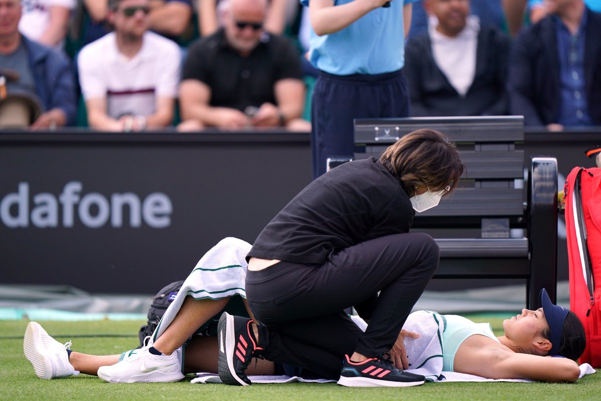 BBCRNS's tweet photo. Huge disappointment for @EmmaRaducanu, who pulls out of her first round match at the #rothesayopennottingham through injury.
#bbctennis https://t.co/476eZysi1z