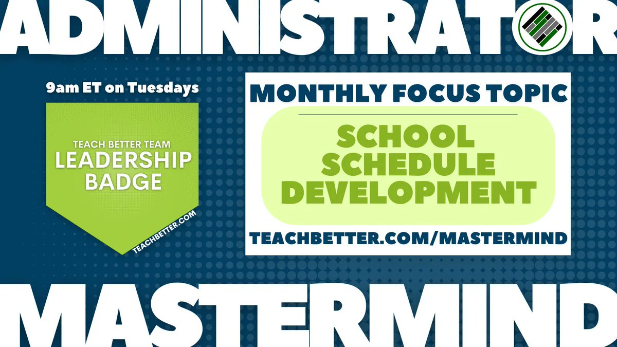 teachbetterteam's tweet photo. Join the Weekly School #AdministratorMastermind facilitated by the #TeachBetter Team to connect with other administrative #leaders around the country & earn leadership badges! https://t.co/v16bQrGuyN https://t.co/mKfHUHa16N