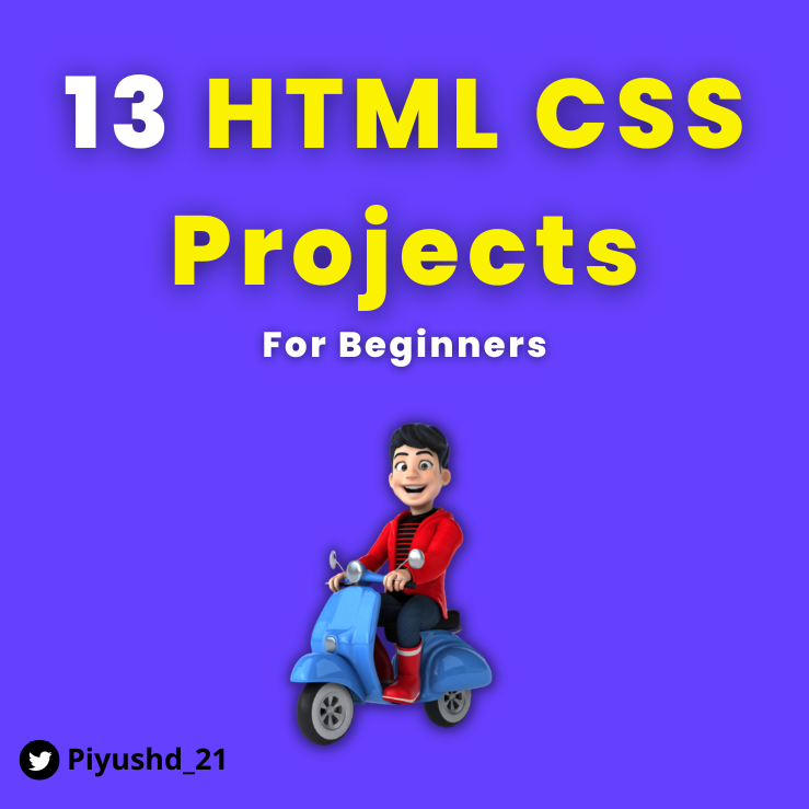 ⚡HTML CSS Projects for Beginners⚡ A Thread 🧵👇 - المسلسل من Piyush ...