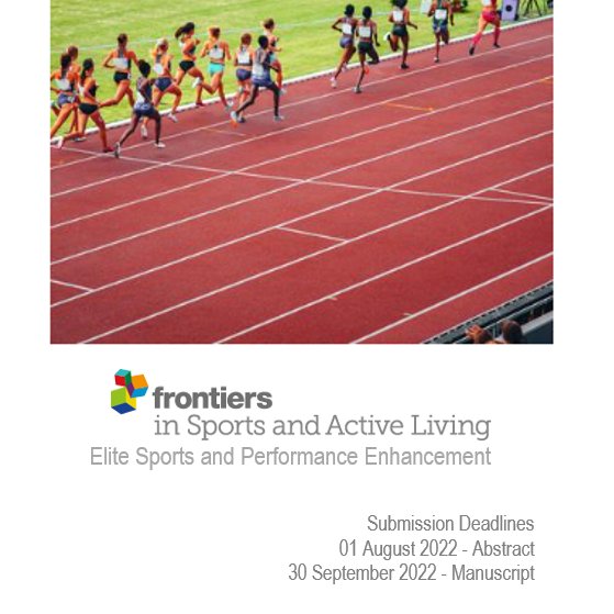RodrigoZacca's tweet photo. #Tapering
#Taper
#Training
#Exercise
#Health
#Sports
#Performance
#ReducedTraining
#Detraining
Research Topic @FrontSportsAL
Elite Sports and Performance Enhancement
Submission Deadlines:
01 August 2022 - Abstract
30 September 2022 - Manuscript
https://t.co/ToRgdtNEmV https://t.co/asSGbhpEuC
