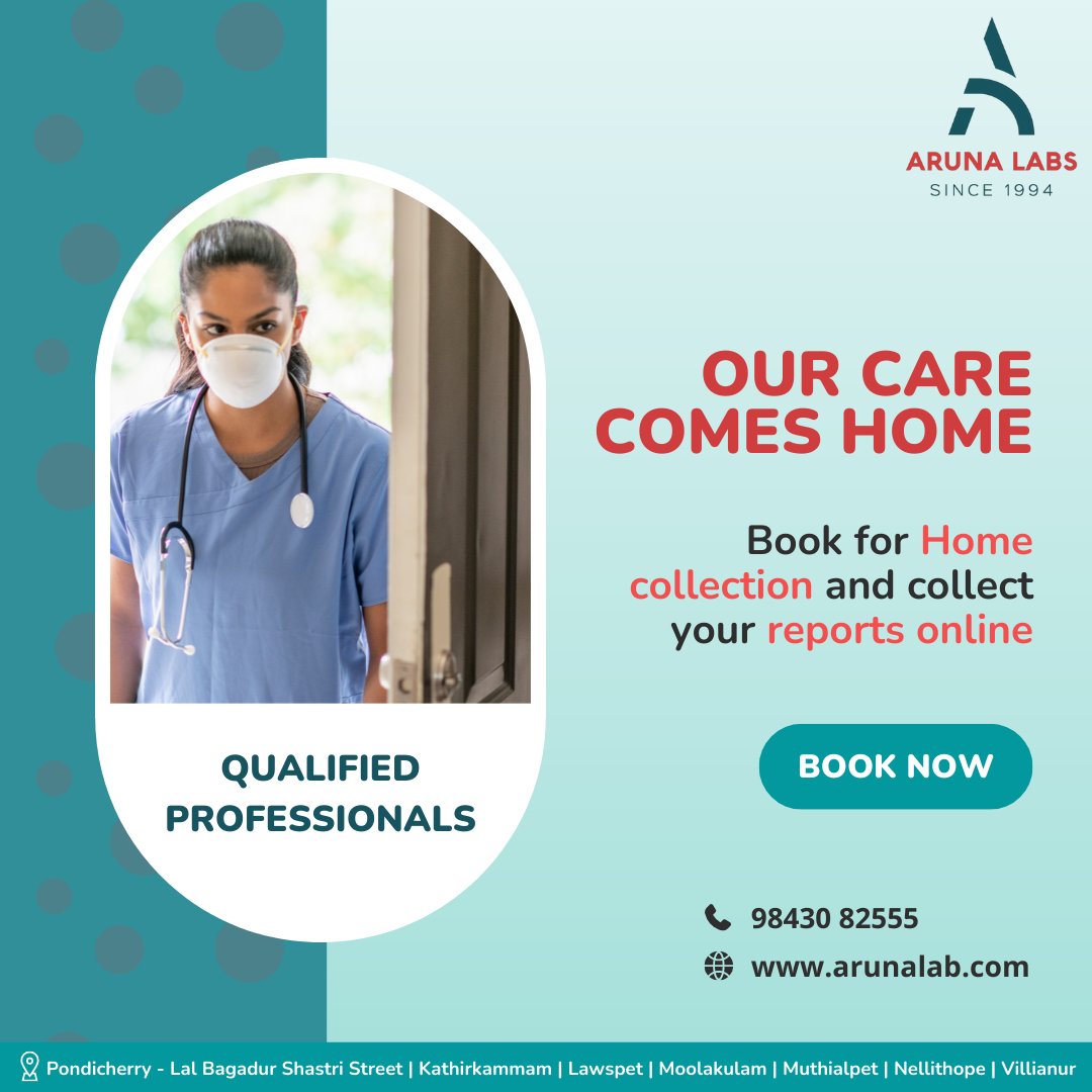 arunalab's tweet photo. Our Care Comes Home. Book for Home collection for you health tests and collect your reports online.
+91 9843082555, https://t.co/VM1sO309Bf
#arunalab #homecollection #resultwithin8hours #Bloodtest #sugartest #healthcheckup #CBC #HbA1c #Thyroidtest #Bloodsugar #Covidtest #PAPSmear https://t.co/sluxqb3y9u