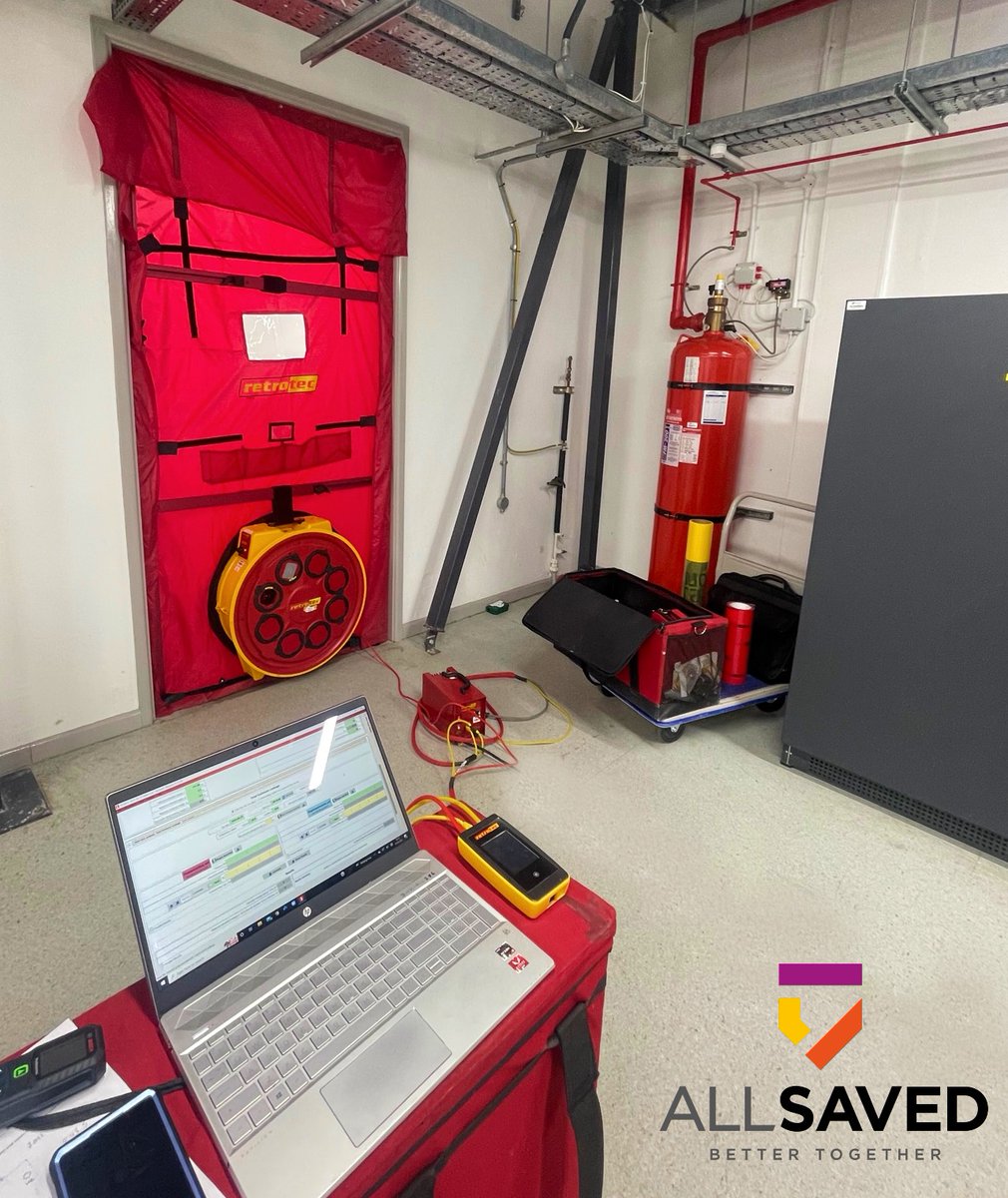 AllsavedLtd's tweet photo. Room integrity testing is vital to guarantee the effectiveness of any gas suppression system. 🚨
#testing #firesuppression #gassuppression #firesafety #fireprotection #integrity #datacentre #substation #powergeneration #powerdistribution #retrotec #allsaved https://t.co/6YmQM4rTtc