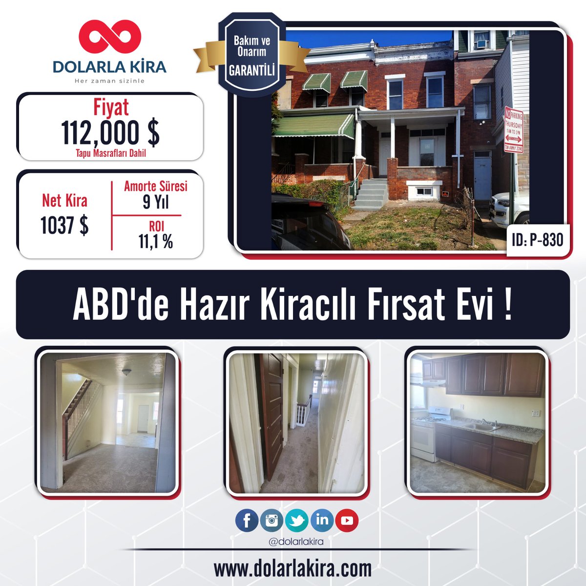 Detaylı bilgi için ; dolarlakira.com

#amerikaev #dolarlakira #evinizamerikada #abdyatırım #amerikadaev #amerikadaneval #amerikaemlakyatirimi #abdemlak #evinizamerika #dolarkira #döviz #kiragarantisistemi #kiragarantisi #amerikayatirim #amerikadanevalmak #abdemlak