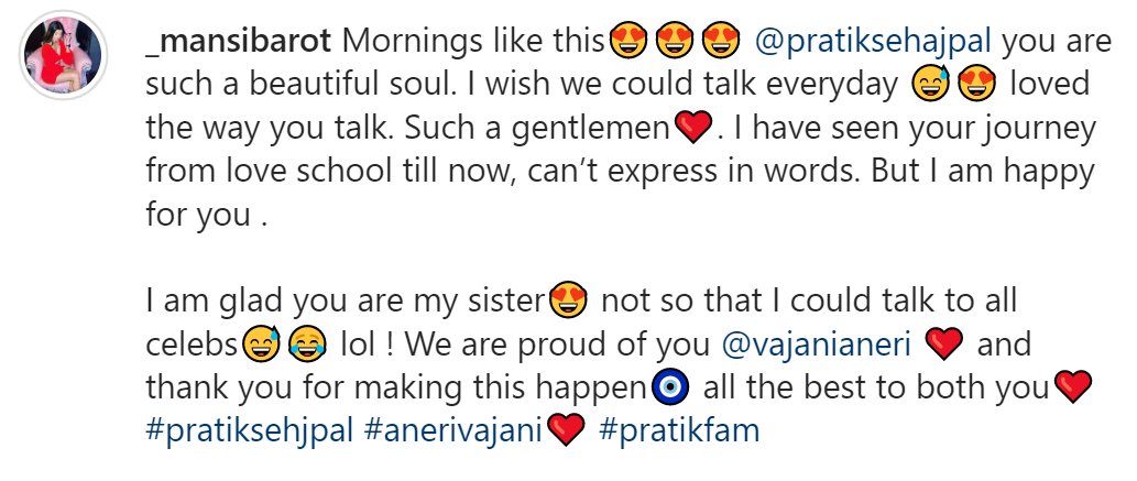 ChotusaMew's tweet photo. Thank you Mansi for this Beautiful note and sharing your happiness with us.
Mansi post: https://t.co/tXe3NTeeYX
#PratikSehajpal #PratikFam #PratikInKKK12 #PraNeri π€ https://t.co/NCwLPYKFl8