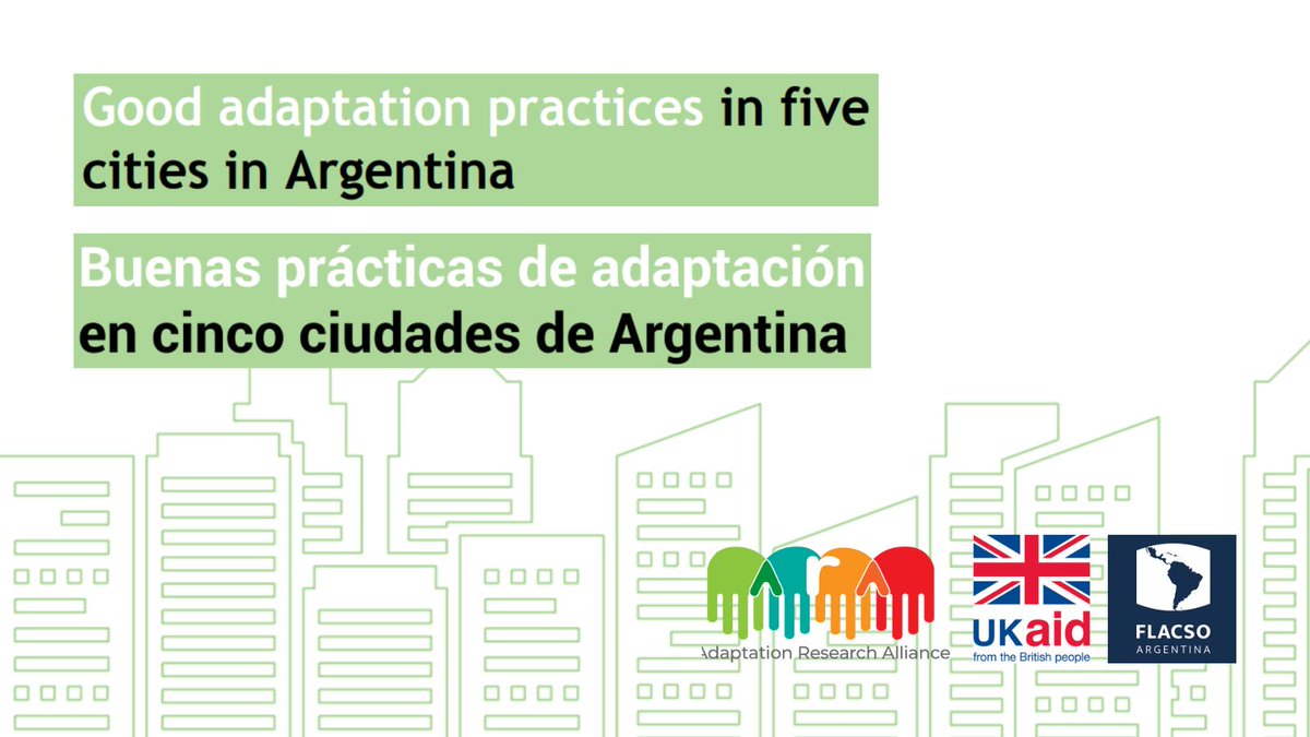 Here are 5 case studies on good practices of
#adaptation to #climatechange from cities in Argentina that were developed through co-creation process. 
👉🏿 In English: bit.ly/3zmccUc
👉🏿 En Espanol: bit.ly/3awElgO