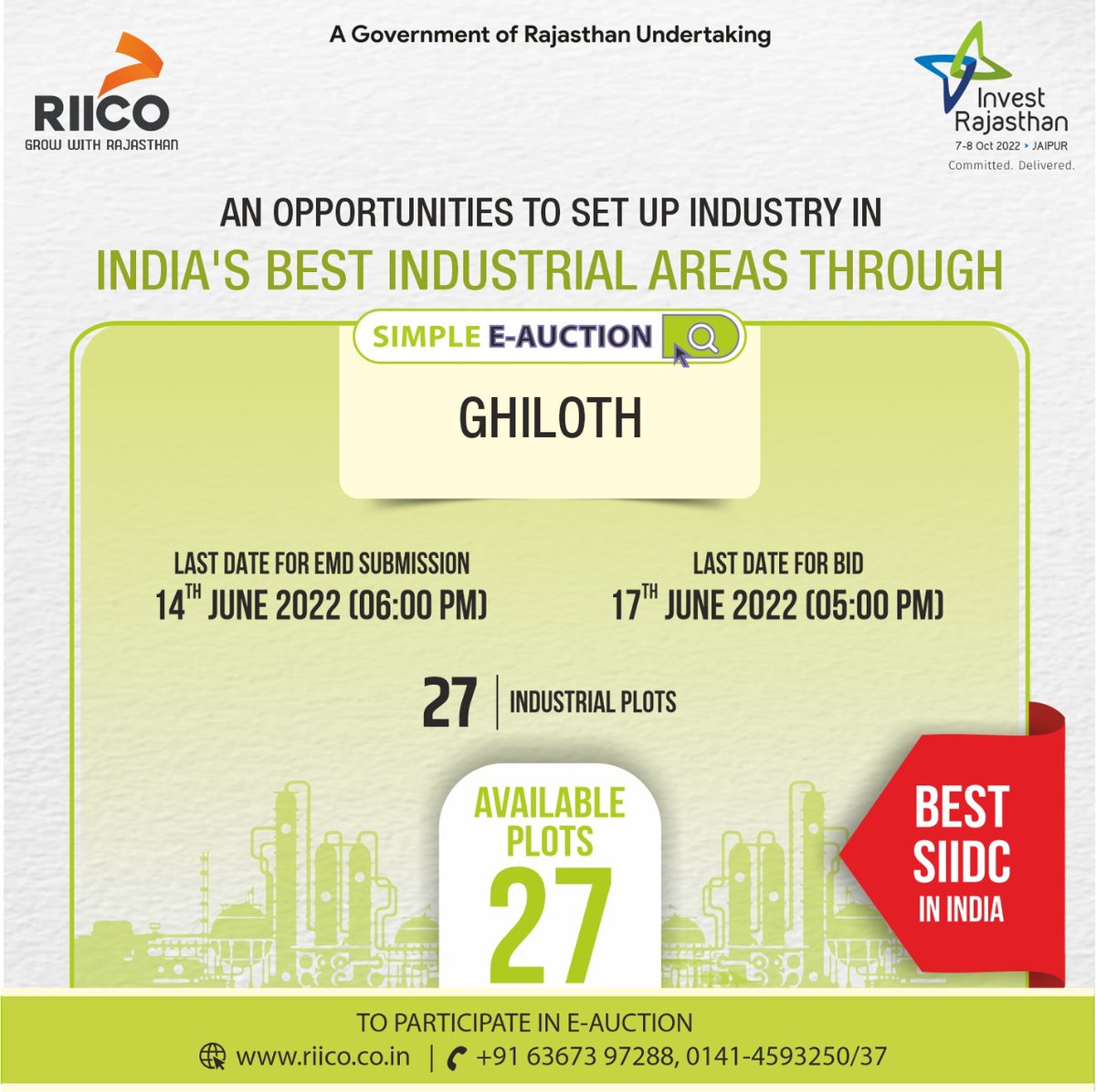 riicolimited's tweet photo. Industrial plots at competitive rates are available. Apply for land. https://t.co/jbUYVLG45X