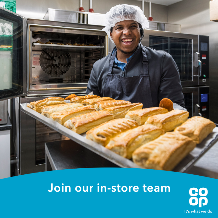 Our @coopuk store colleagues keep our shelves stocked with freshly baked items from our in-store bakery 🧑‍🍳 Spread the word to your network to let them know about our available vacancies! Find out more at coop.uk/3NKGt2J