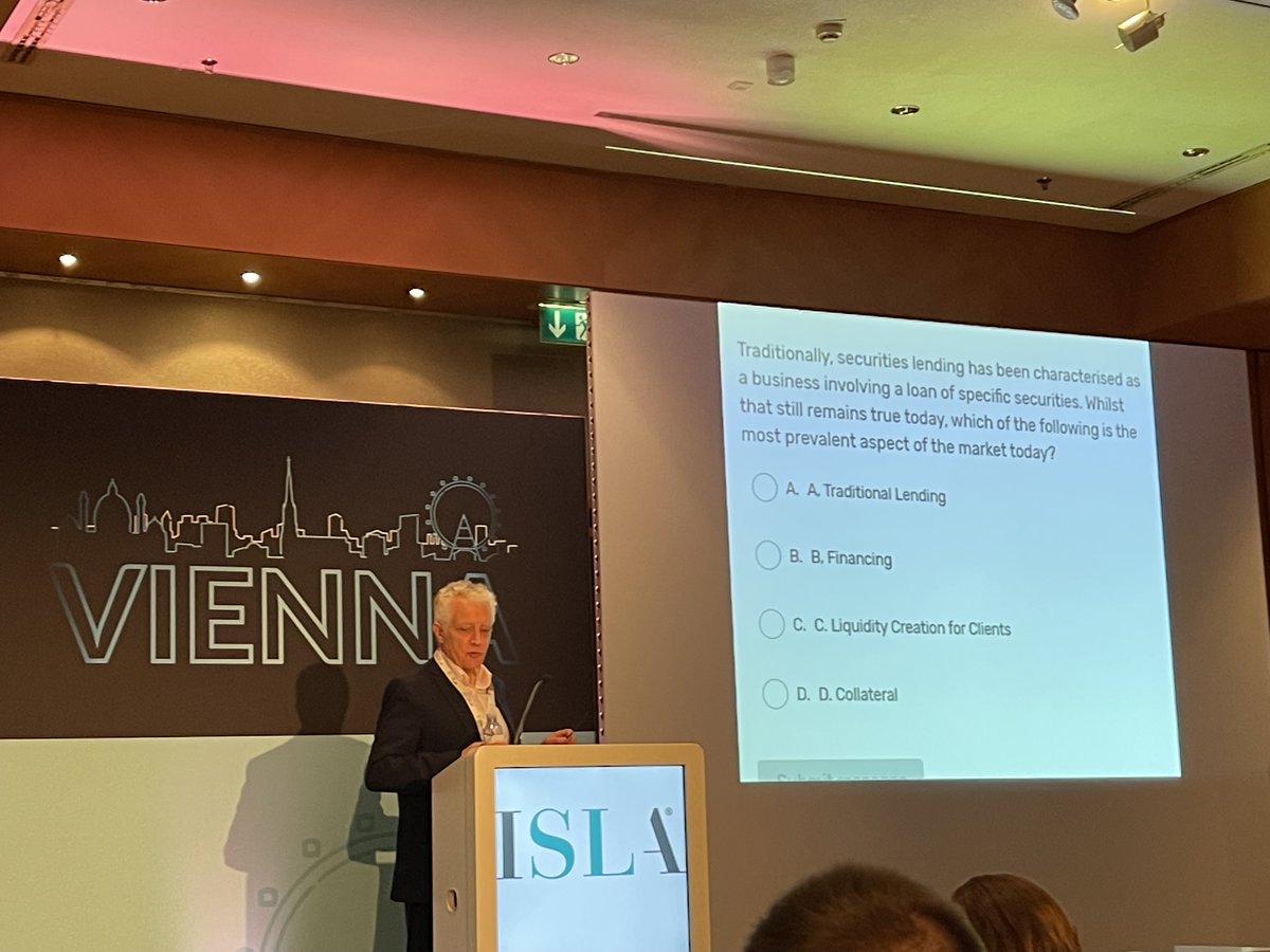 Pleased to attend in person @__isla's 29th Annual #securitiesfinance & #collateralmanagement Conference in #Vienna. Excellent opening remarks by ISLA CEO Andrew Dyson discussing the recent challenges and bright future of the #securitieslending industry bit.ly/3zpyyUH