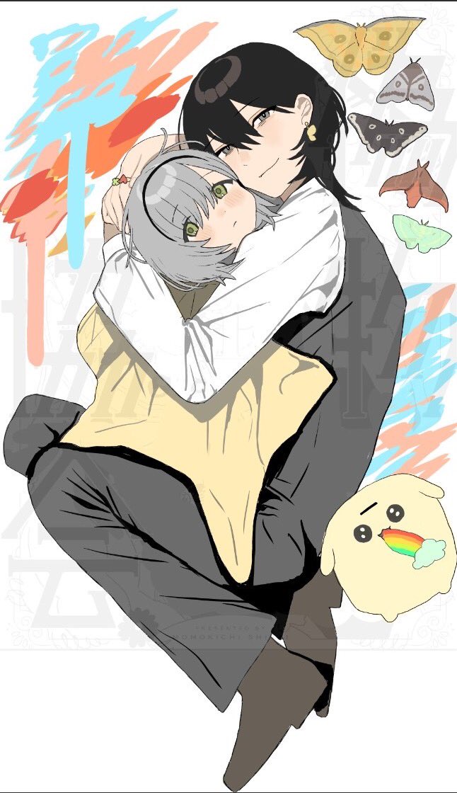 ついでにカラーの過程も残ってたので貼ります
カラーは色を塗ってから線を描いてます〜 
