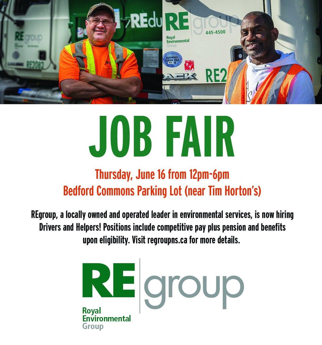 REgroup is hiring Drivers and Helpers based from its Sackville location. Visit our job fair on June 16 at the Bedford Commons! #HalifaxJobs #halifaxjobs