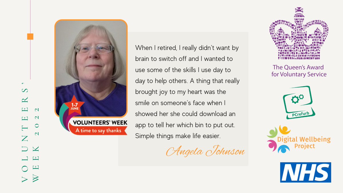 I didn’t want by brain to switch off – why I volunteer
“The smile on someone’s face when I showed her, she could download an app to tell her which bin to put out.” Read her story in full
facebook.com/digitalwellbei… 
#VolunteersWeek #FixTheDigitalDivide #volunteer #Tameside #Glossop