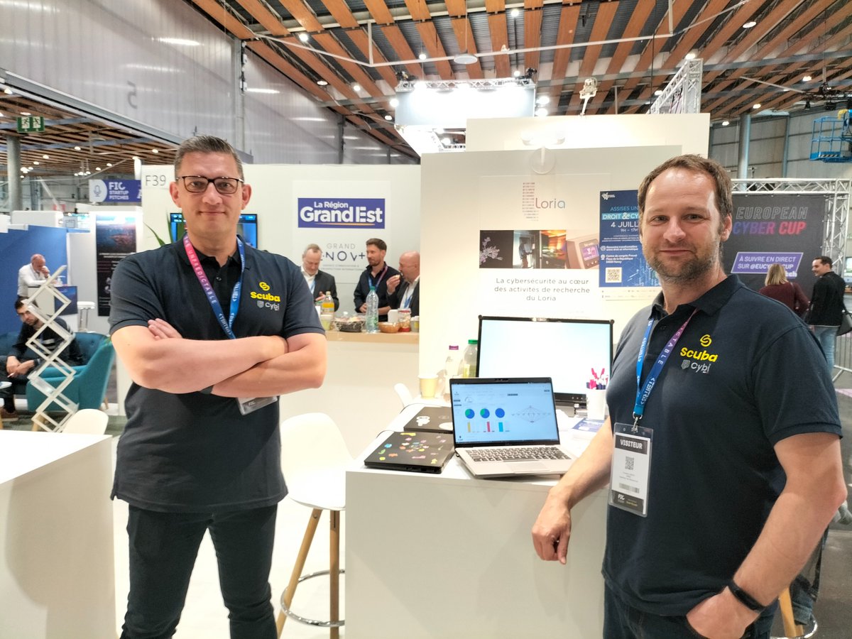 🛡️Retrouvez l'équipe de <a href="/CYBI_CYBER/">Cybi</a> à 15h sur le stand <a href="/regiongrandest/">Région Grand Est</a> F-39 du <a href="/FIC_eu/">karen</a> et découvrez Scuba, une technologie de pointe pour analyser les chemins d'attaque #cybersecurite #FIC2022
<a href="/frederic_beck/">Frederic Beck</a> <a href="/whatsupfabian/">Fabian OSMOND</a> 
<a href="/Univ_Lorraine/">Lorraine</a> <a href="/Inria_Nancy/">Centre Inria de l'Université de Lorraine</a> @INS2I_CNRS <a href="/CNRS_Centre_Est/">CNRS Centre-Est</a>