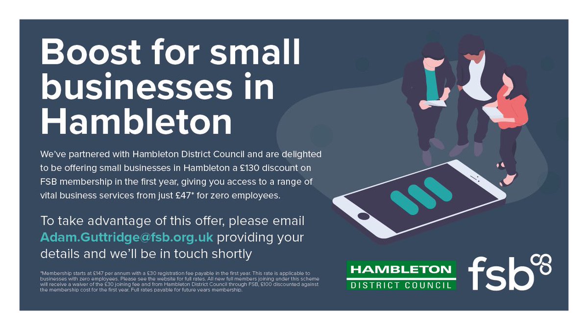 A big <a href="/FSBNorthYorks/">Team</a> welcome to #TRTRehab, #RosewoodCleaning &amp; #ScruplesHairSalon who have joined under the <a href="/HambletonDC/">Hambleton District Council</a> discount scheme, want to know more, contact <a href="/aguttridgeFSB/">Adam Guttridge</a>