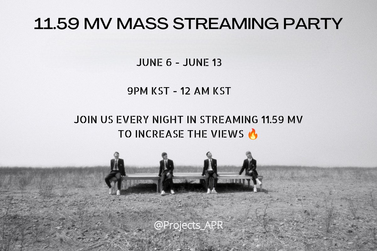 Projects_APR's tweet photo. [HELP RT]

📲11.59 MV Mass Streaming Party💻

Don't forget to reply with a proof photo of your stream and use #11시59분_StreamingParty 

Current views : 3089 views
Goal for tonight : 4000 views

@APRent_official 
#APRPROJECT #에이피알프로젝트 
#APR_1159
#11시59분 
#APR_BOYHOOD https://t.co/xIWLzaWVnN