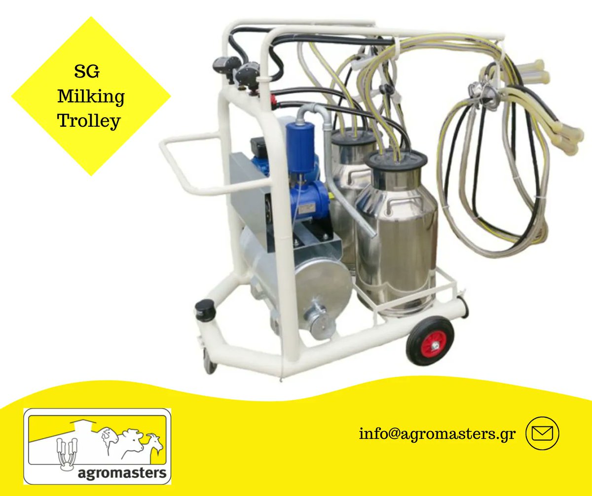 SG milking machine trolleys series are perfect milking solution for small goat &amp; sheep farms.
You can choose among various series to fine the best solution.
#agromasters #sheep #goats #farming #farmersWeekly #MilkingMachine #milking