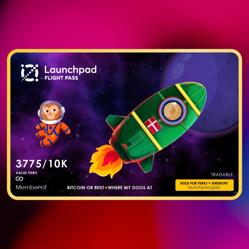 LaunchpadGold's tweet photo. At 3k followers, we will give 1 #EGLD and a bunch of $LAUNCH tokens, so please like, retweet, and drop your wallet for a massive airdrop!

Also, don't forget you you can mint a #FlightPass on @TrustMarketNFT -> https://t.co/8pXzKqrS4e

#ElrondNFT #LaunchpadGold @ElrondNetwork https://t.co/dcfmkbtmyz