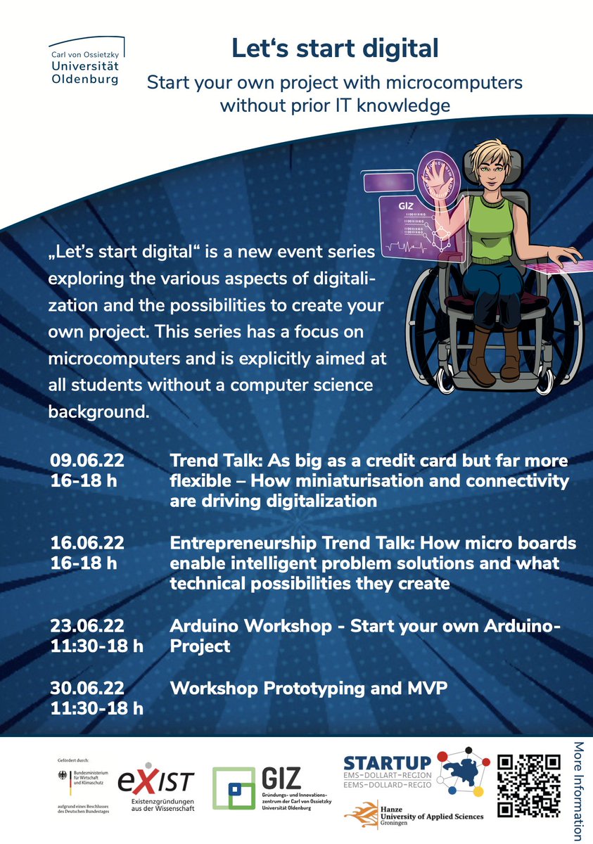 StartupEDR's tweet photo. You are wondering how to start your own digital project but have no computer science knowledge? „Let’s start digital“ and learn about the key technology of microcomputers🚀
The series will take place from 09.06.2022 - 30.06.2022.
Register here: https://t.co/RScTVbhCyo https://t.co/3QrMzlwCW8