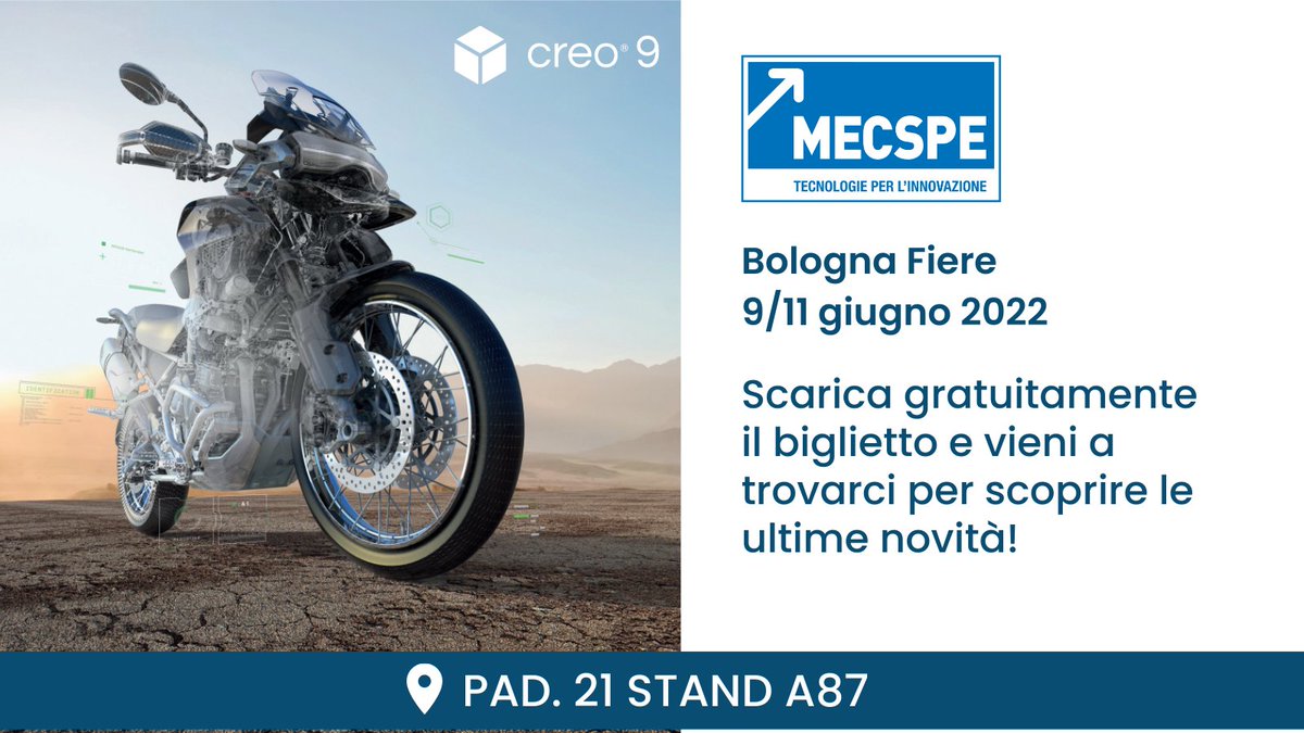 _FirstSolution_'s tweet image. Manca poco alla fiera #MECSPE che si terrà a #Bolognafiere dal 9 all&apos; 11 giugno 2022! 📅

Ti aspettiamo allo stand A87 nel Padiglione 21 per scoprire le ultime novità!🚀

#FirstSolution #PTC #CAD #PLM #IoT #AR
