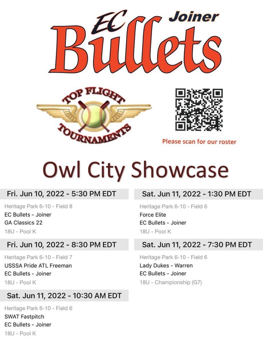 ECBJoiner's tweet photo. Back at this weekend in Dalton, Ga. for the Owl City Showcase. Lets go Bullets! @sammie31869427 @zoey_smith05 @faithball08 @kaitlynwhitesb @marissaitchonsb @jaden_wheeler15 @The_Chloe_W @AnsleyJoiner @MatthewsAnauia 🥎💪 https://t.co/3jmBorkd6H