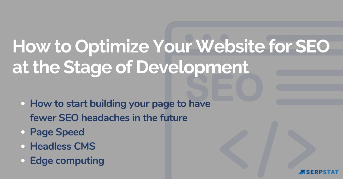 Where to start launching a new website? With SEO or development?🤔
One thing remains true: the technical aspects of the pages are crucial to SEO - bit.ly/3Q1pUlc 
We know that good UX, and great content will ensure great results🚀
 #seo #seotools #serpstat