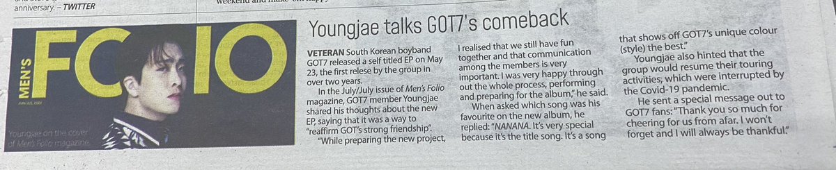 Got7__cnvs's tweet photo. "Youngjae also hinted that the group would resume their touring activities" 

HELLO??? @GOTYJ_Ars_Vita ???  I mean it’s “would” not “will” BUT!?!?! https://t.co/cQLYG6xy4Z