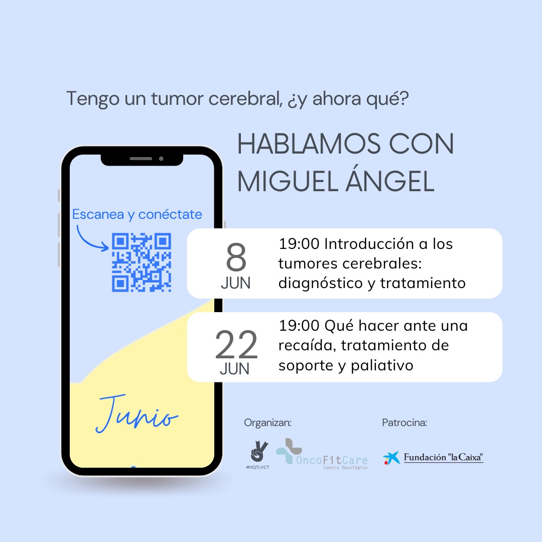 hqtlvct's tweet photo. Por eso, arrancamos con Miguel Ángel, oncólogo que en este mes nos hablará sobre los tumores cerebrales. 
Las charlas serán de 19h a 19:50 y puedes conectarte con este enlace: https://t.co/P1xMGBH2nx 

Gracias a @FitOnco y  @FundlaCaixa por hacerlo posible.
¡Empezamos!

#HQTLVCT https://t.co/2IMrxmNSHp