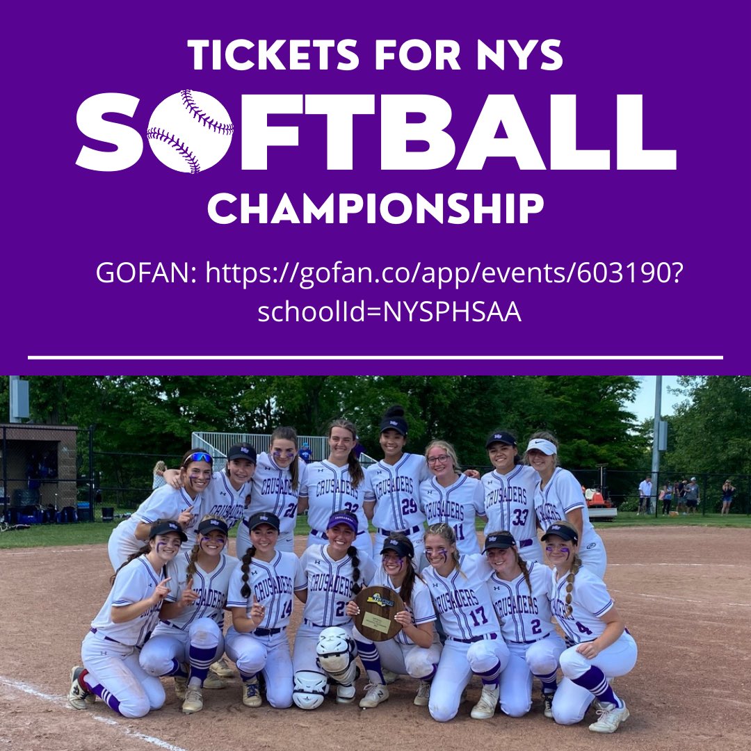 Softball_MW's tweet photo. Ticket information for our State Semi-Final game on Saturday June 11! Tickets will not be sold at the door so please buy your tickets in advance at GOFAN. Info below. Come support your CRUSADERS!! #EarnedNotGiven #WinItForDimmit https://t.co/sjmSZKI4F6