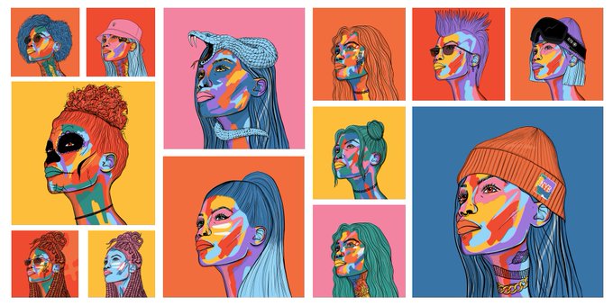 bowlineapp's tweet photo. More than just a #NFTproject! With the objective to give back to the NFT LGBTQIA+ community,  
@NatalieNYBro
 and 
@GeorgiaNYBro from @NotYourBroNFT
 created a #NFT collection that represents all types of women. ❤️🧡💛💚💙💜 

Know more: https://t.co/DCXcPztTE1
#NFTartists #Pride https://t.co/NTWDokZuyP