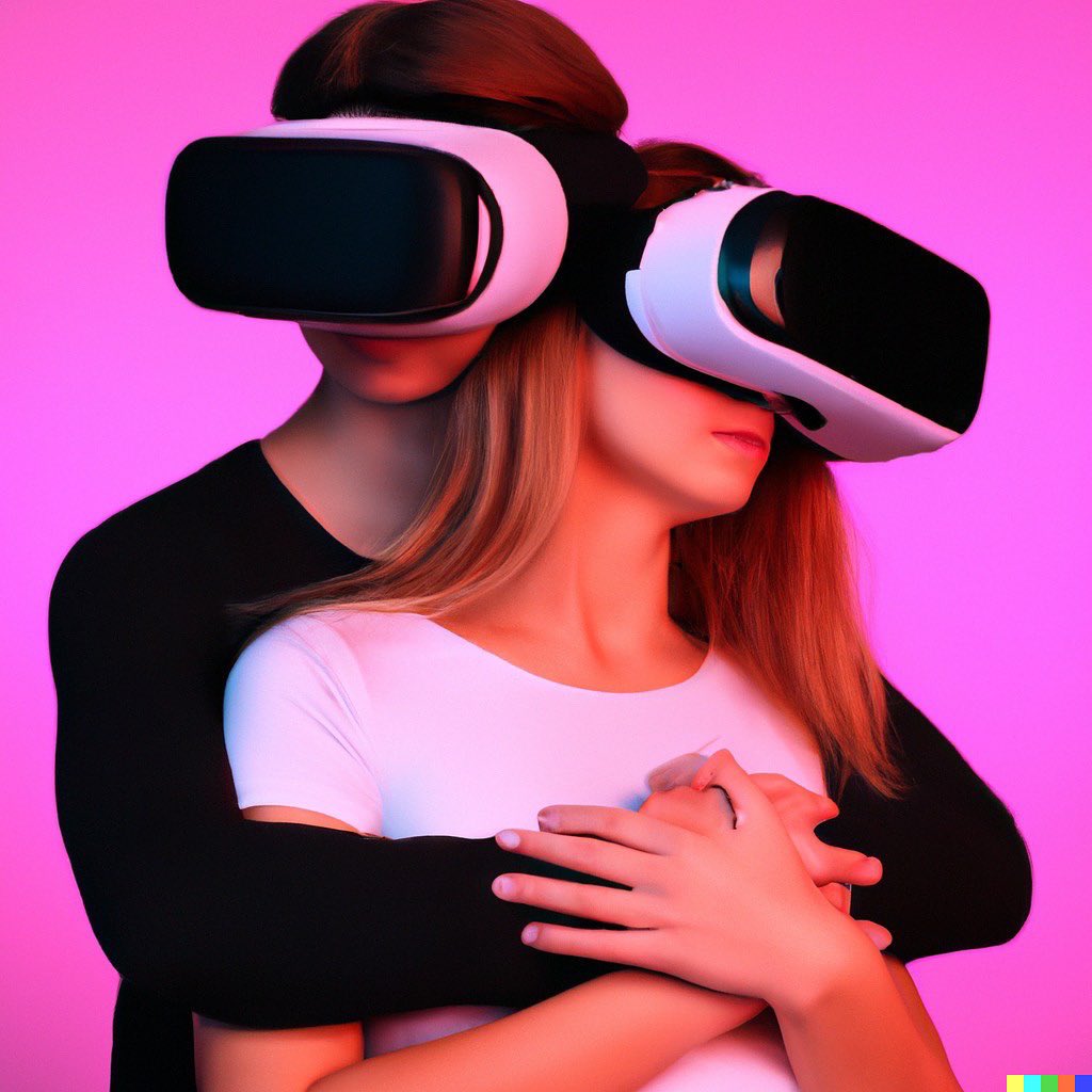 “VR Hug” 

re-imagined by #dalle2 
original collab with <a href="/tomgalle/">tom</a>