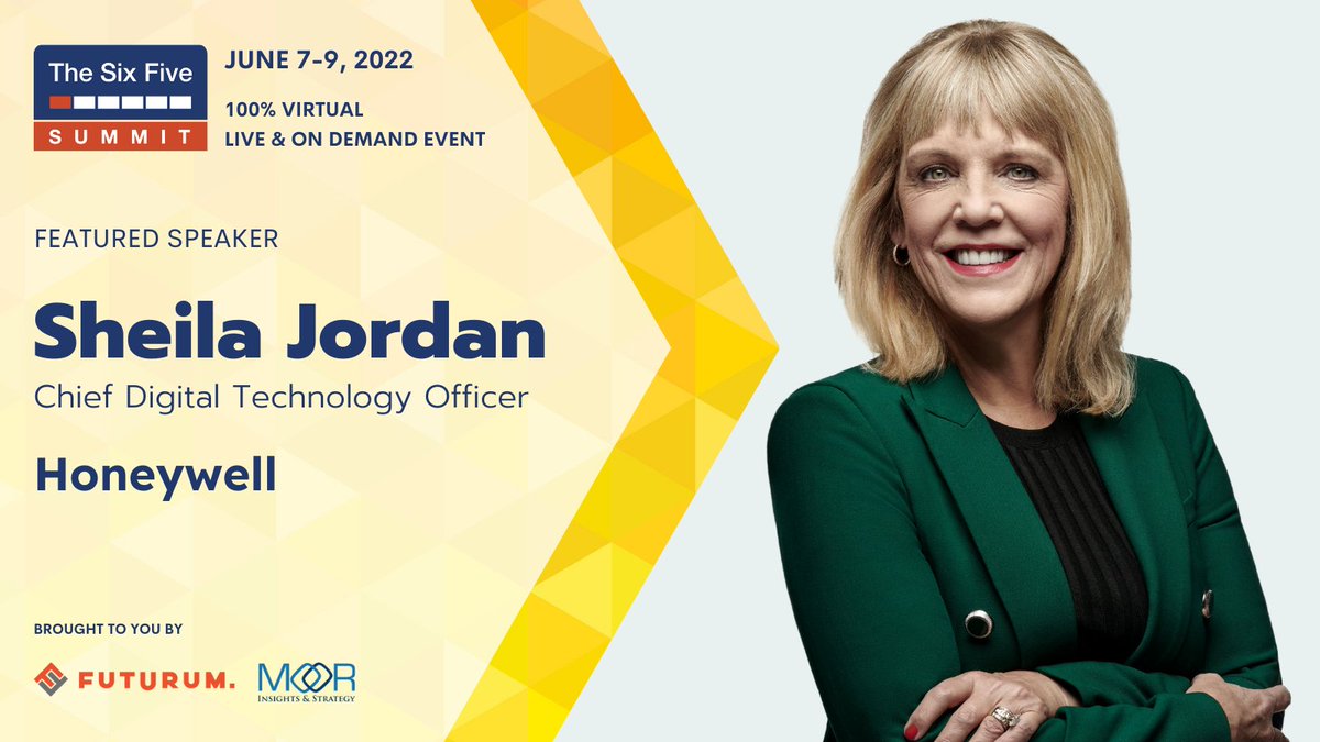 Excited to be a featured speaker at @SixFivePodcast Summit! Join my session today at 1 p.m. ET to learn about #digitaltransformation at @Honeywell &amp; get my thoughts on how data is shaping #technologytrends – now &amp; into the future. Register: bit.ly/3xfzGYa #sixfivesummit